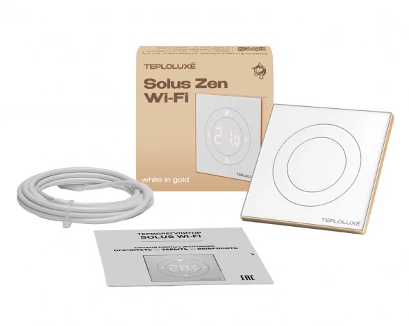 Терморегулятор Теплолюкс Solus Zen Wi-Fi белый/золото
